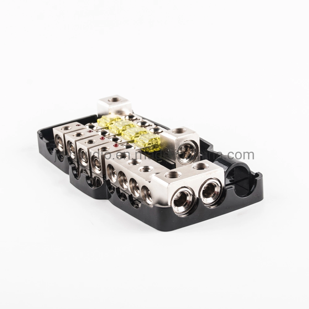 4-Way Fuse Box Block with Light Power Distribution Block for Car Audio